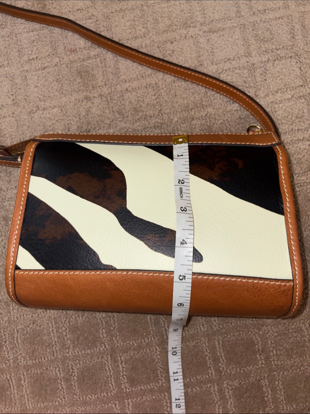 Dooney & Bourke Zebra Leather Zip Crossbody - Picture 4 of 12